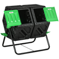 Composteur de jardin rotatif à double chambre 130L