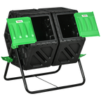 Composteur de jardin rotatif à double chambre 130L