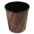 Corbeille ronde design rétro imitation bois 7L