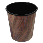Corbeille ronde design rétro imitation bois 7L