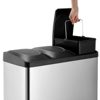 Poubelle de cuisine en inox 3 compartiments