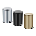 Poubelle à pédale cylindrique en acier inoxydable 6L