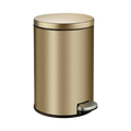 Poubelle à pédale cylindrique en acier inoxydable 6L
