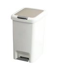 Poubelle à pédale rectangulaire blanche compacte et pratique