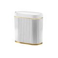 Poubelle automatique design ovale à parois cannelées 7L