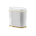 Poubelle automatique design ovale à parois cannelées 7L