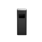 Poubelle carrée design haut en inox avec cendrier intégré