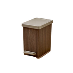 Poubelle design effet bois avec deux modes d’ouverture