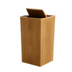 Poubelle en bois noyer design pressé