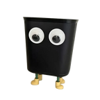 Poubelle originale noire au design ludique 8L