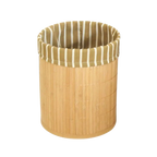Poubelle pliable en bambou design naturel et compact