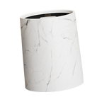 Poubelle ronde sans couvercle en plastique design marbré