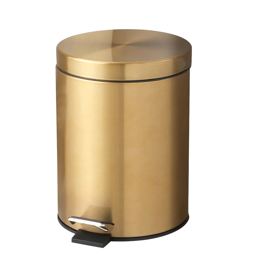 Poubelle salle de bain dorée 5L